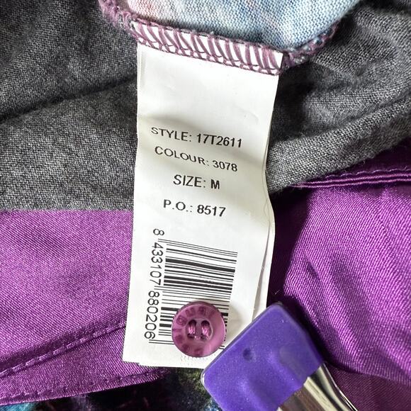 Desigual Graphic Print Tie Henley Top Whimsigoth Whimsy Twee Y2k Fairy Grunge M - Picture 7 of 10